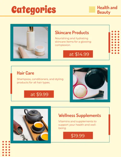 Free Consumer Product Catalog Template to Edit Online