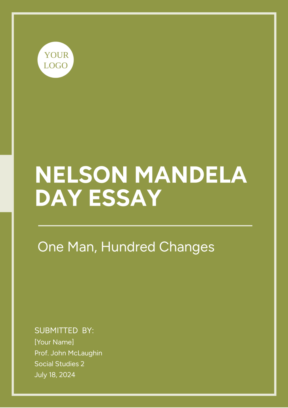 Nelson Mandela Day Essay Template - Edit Online & Download