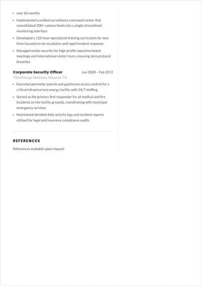 Free Master Security Officer ATS Resume Template, AI Resume Builder