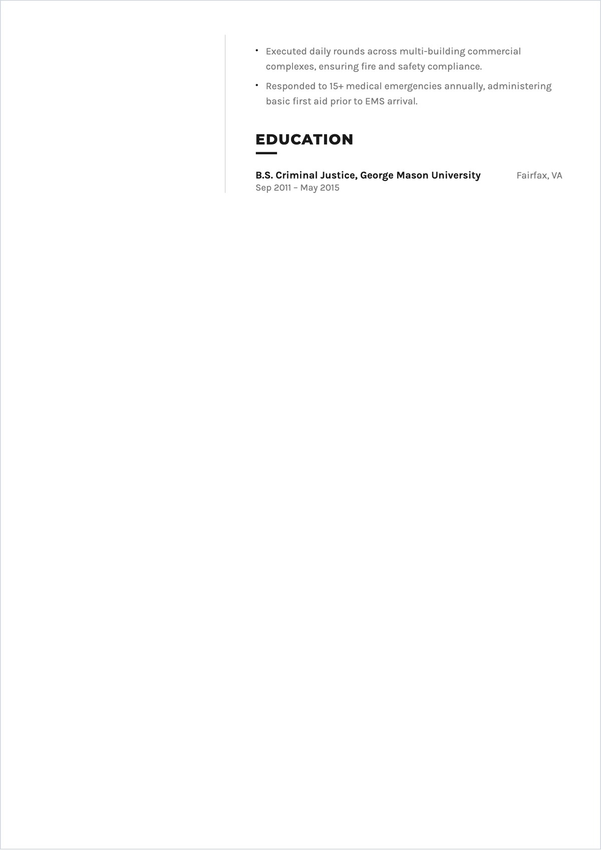 Free Security Field Officer ATS Resume Template, AI Resume Builder