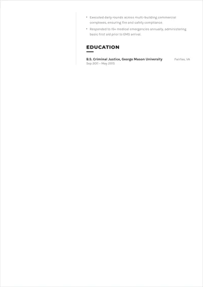 Free Security Field Officer ATS Resume Template, AI Resume Builder