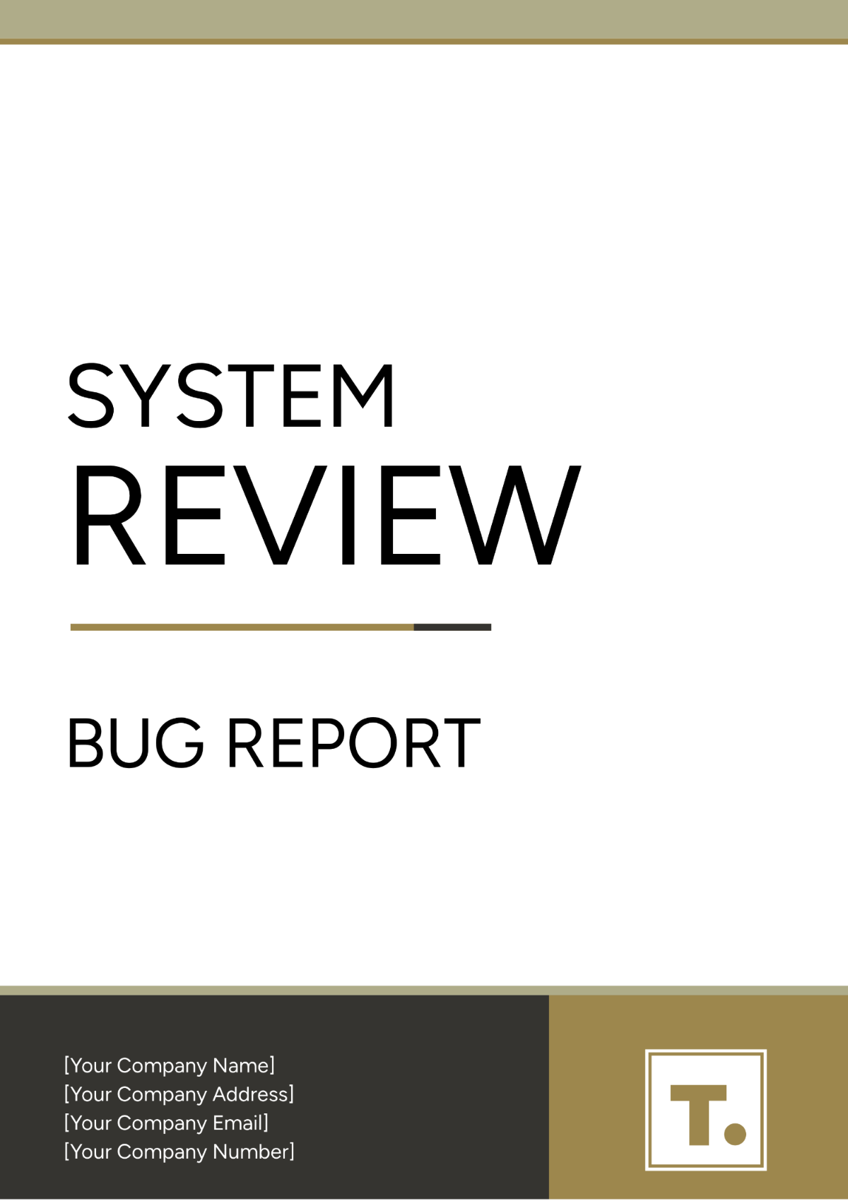 System Review Bug Report Template - Edit Online & Download