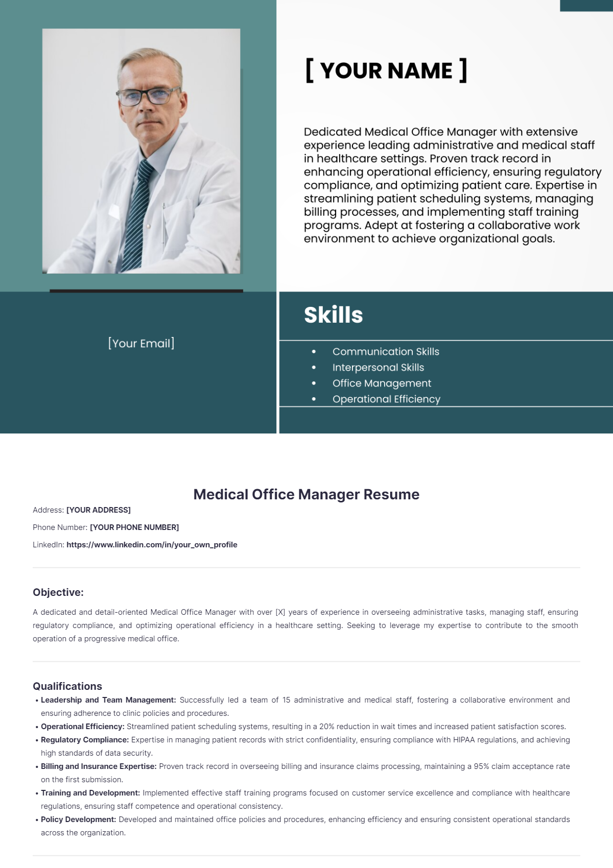 Medical Office Manager Resume - Edit Online & Download