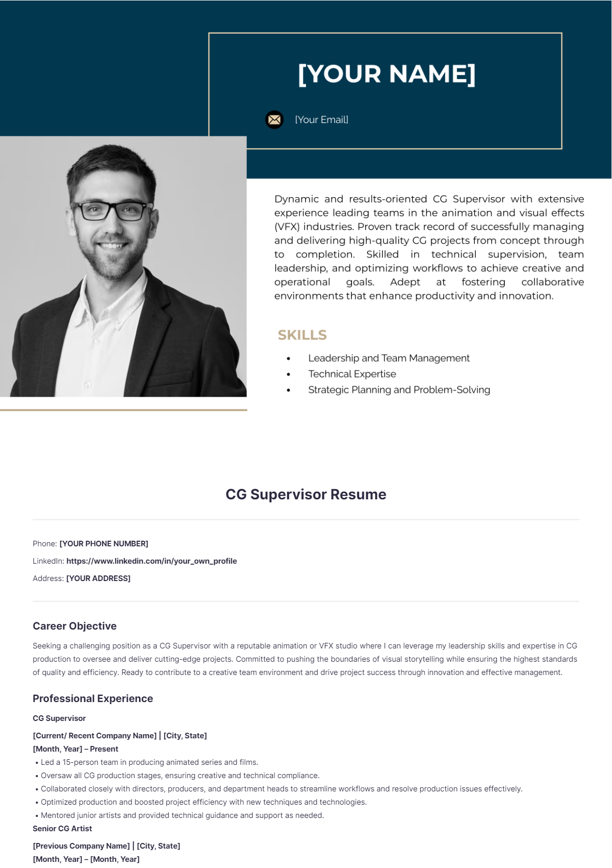 CG Supervisor Resume - Edit Online & Download