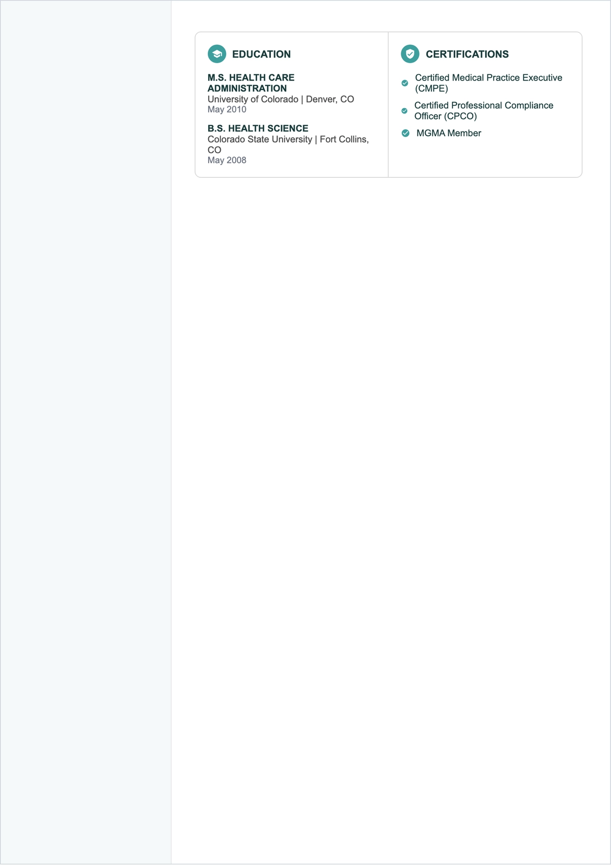 Free Medical Practice Manager ATS Resume Template, AI Resume Builder