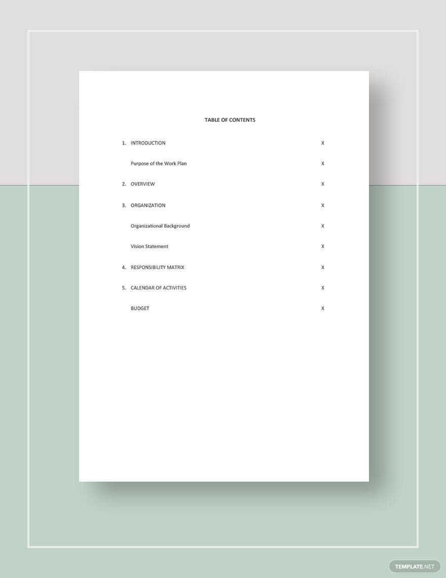 Monthly Work Plan Template in Pages Word Google Docs PDF Download