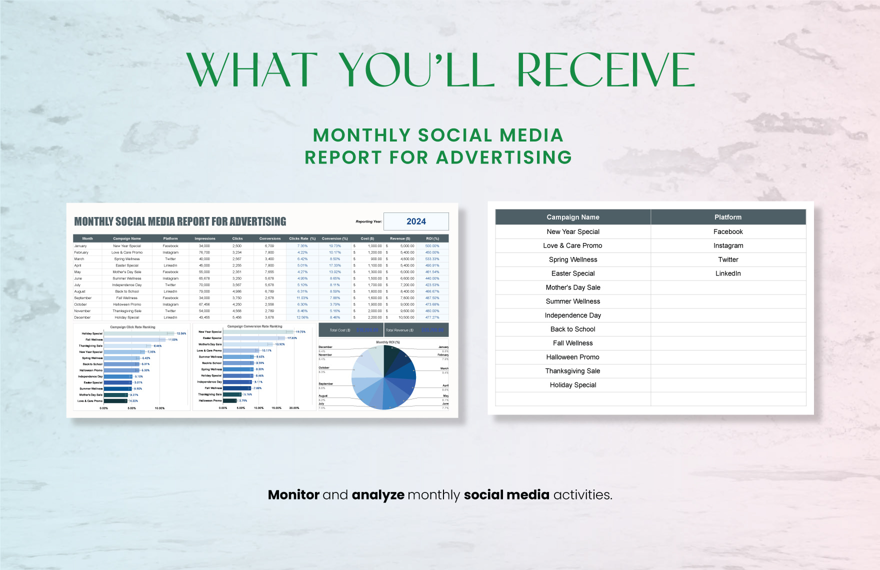Monthly Social Media Report for Advertising Template