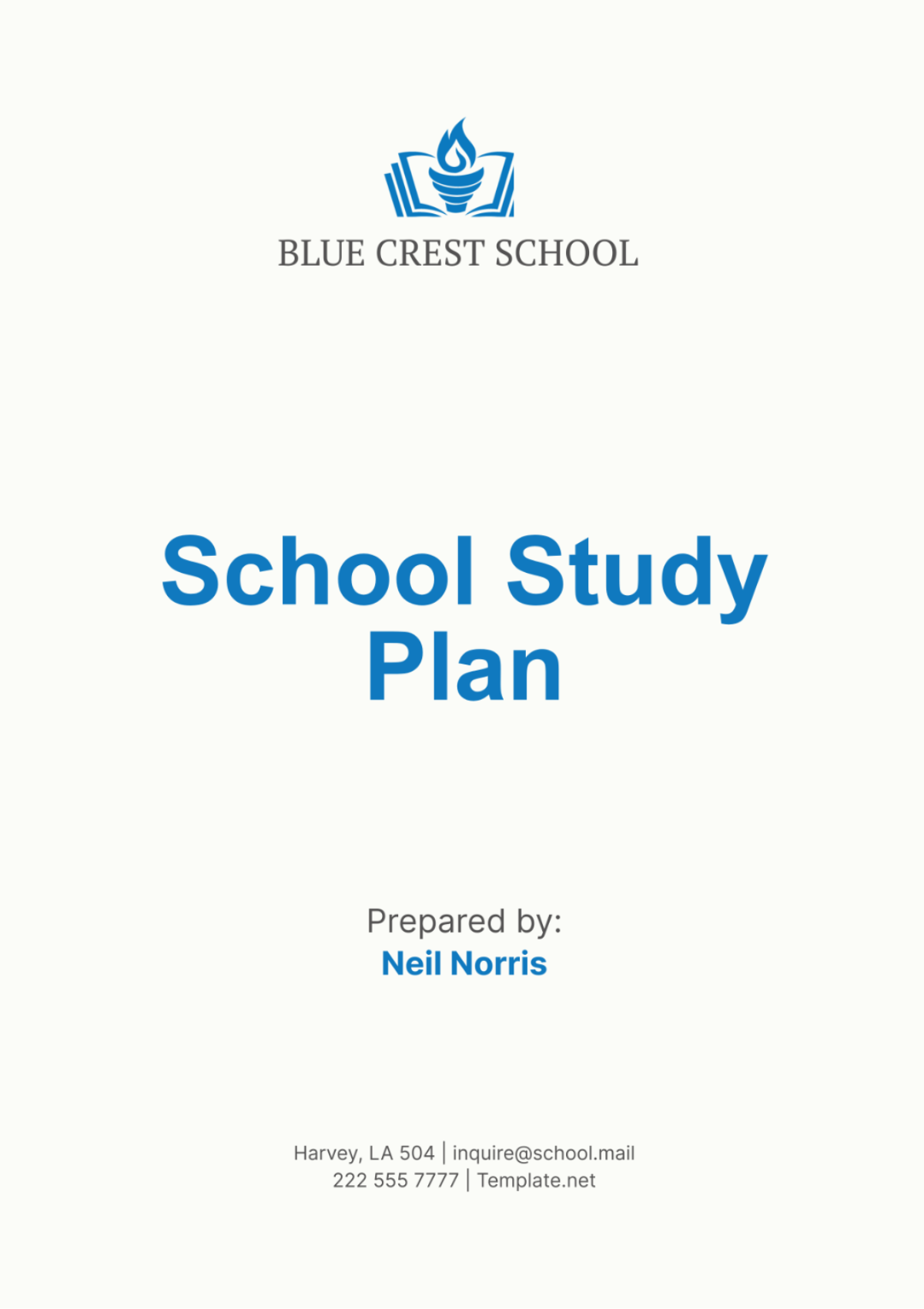 School Study Plan Template - Edit Online & Download