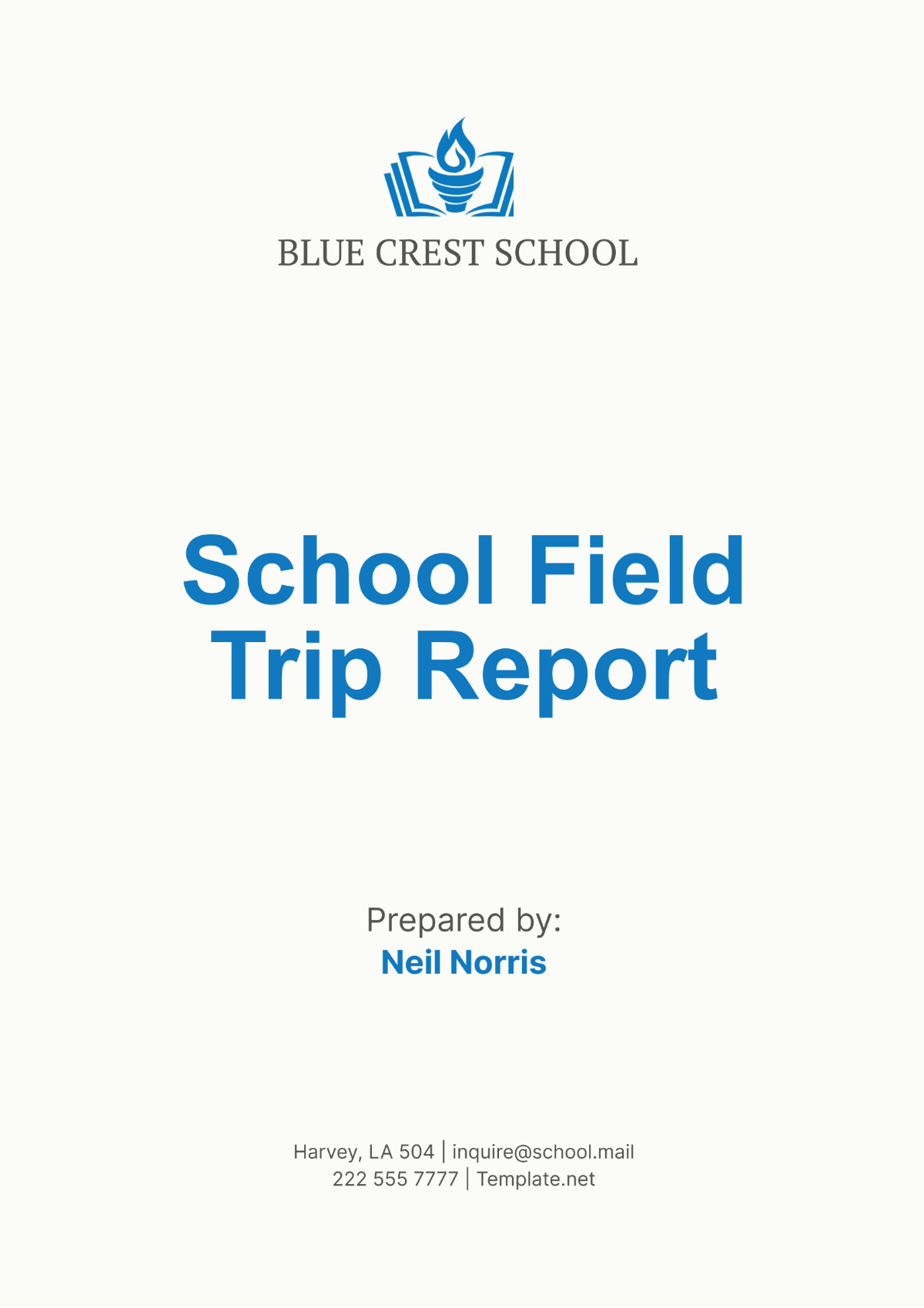 School Field Trip Report Template