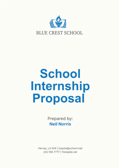 Free School Internship Proposal Template to Edit Online