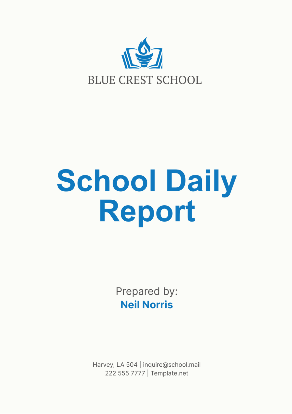 School Daily Report Template