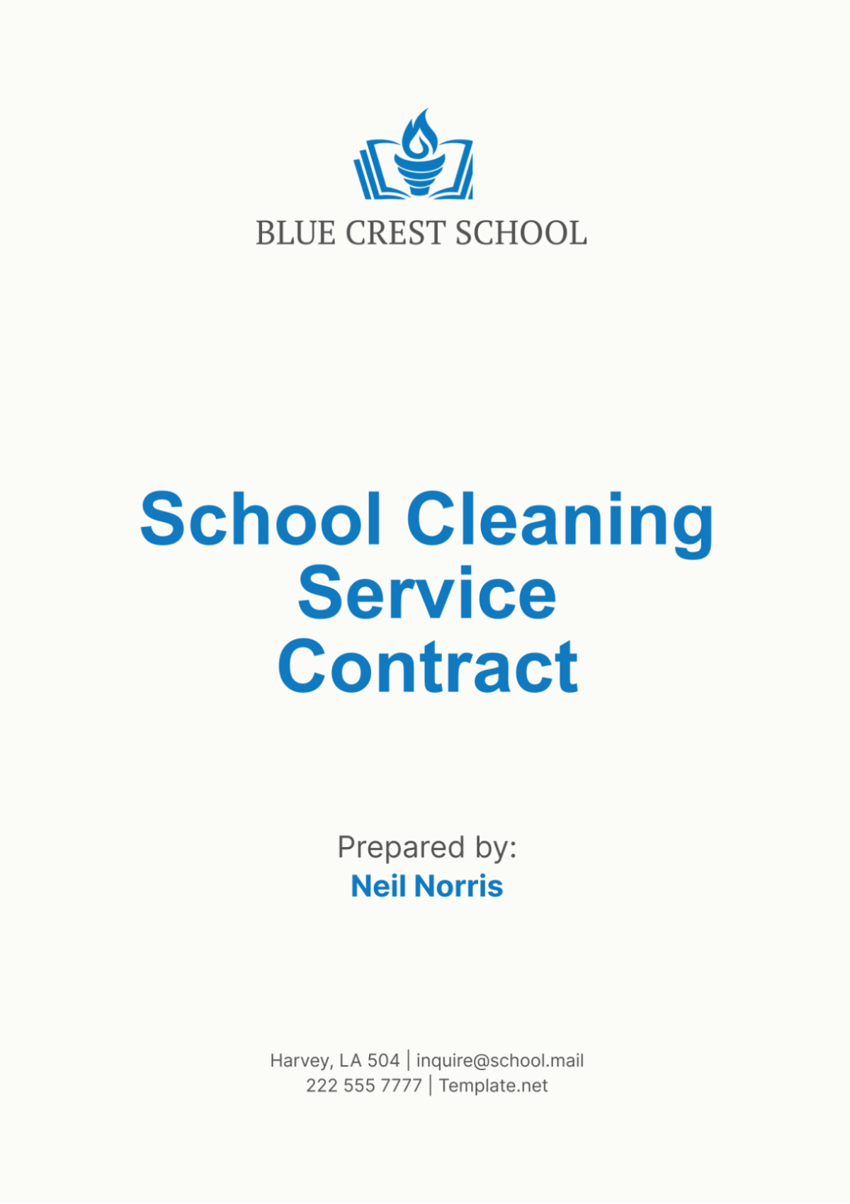 School Cleaning Service Contract Template - Edit Online & Download