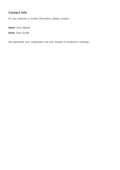Free School Meeting Schedule Template to Edit Online
