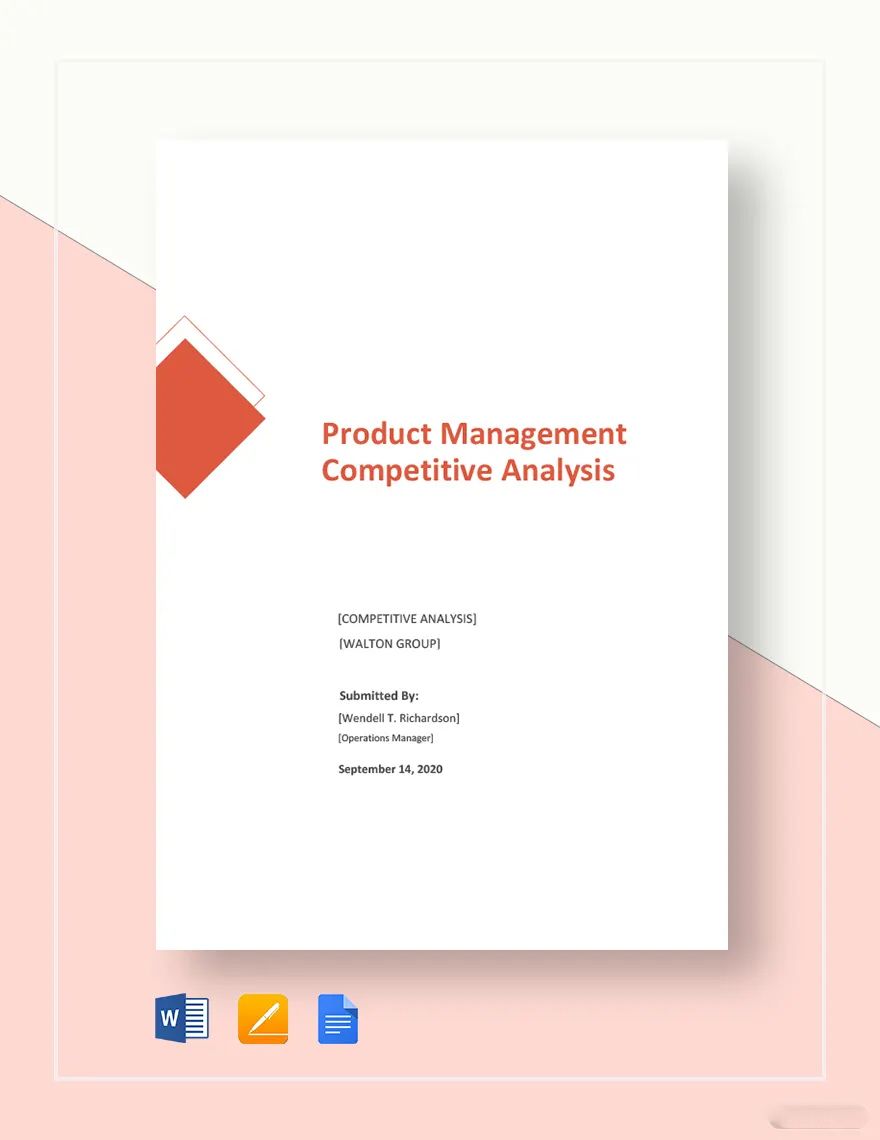 Product Management Competitive Analysis Template