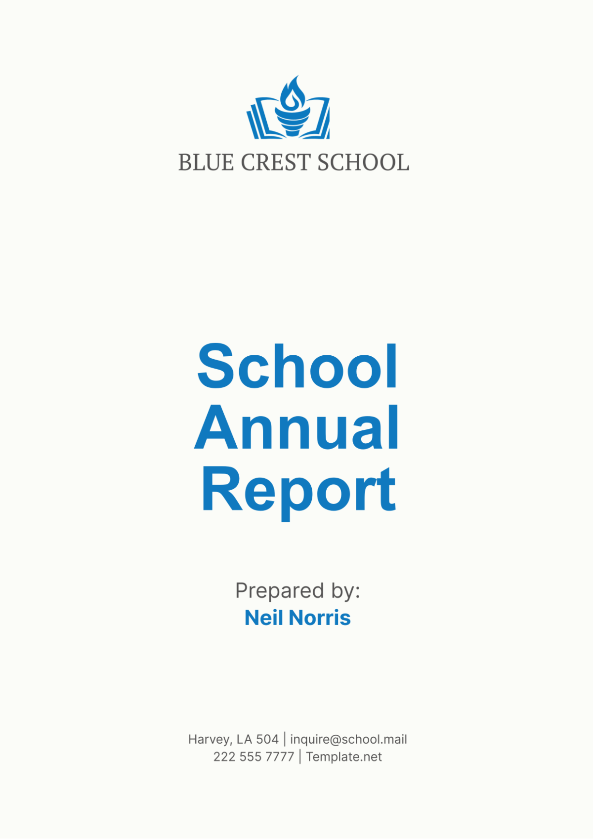 School Annual Report Template