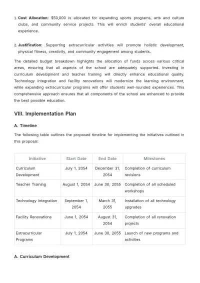 Free School Board Proposal Template to Edit Online