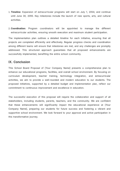 Free School Board Proposal Template to Edit Online