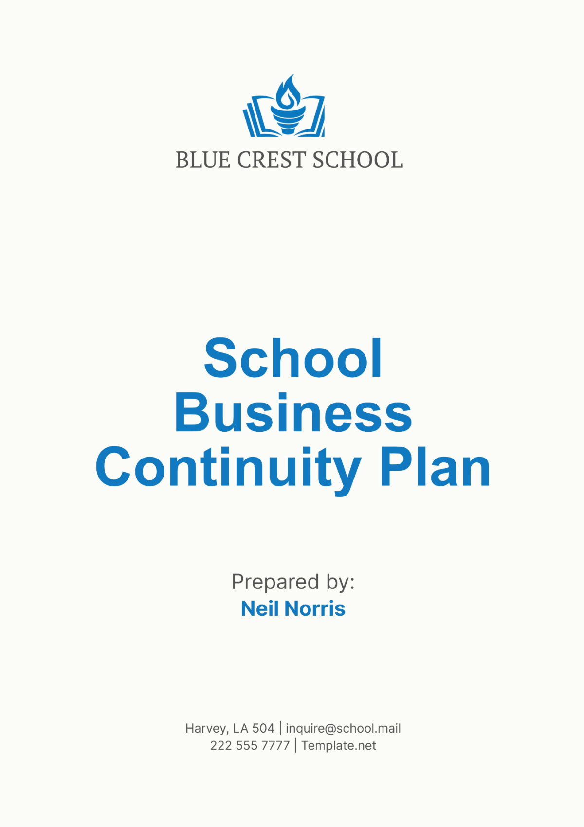 School Business Continuity Plan Template - Edit Online & Download