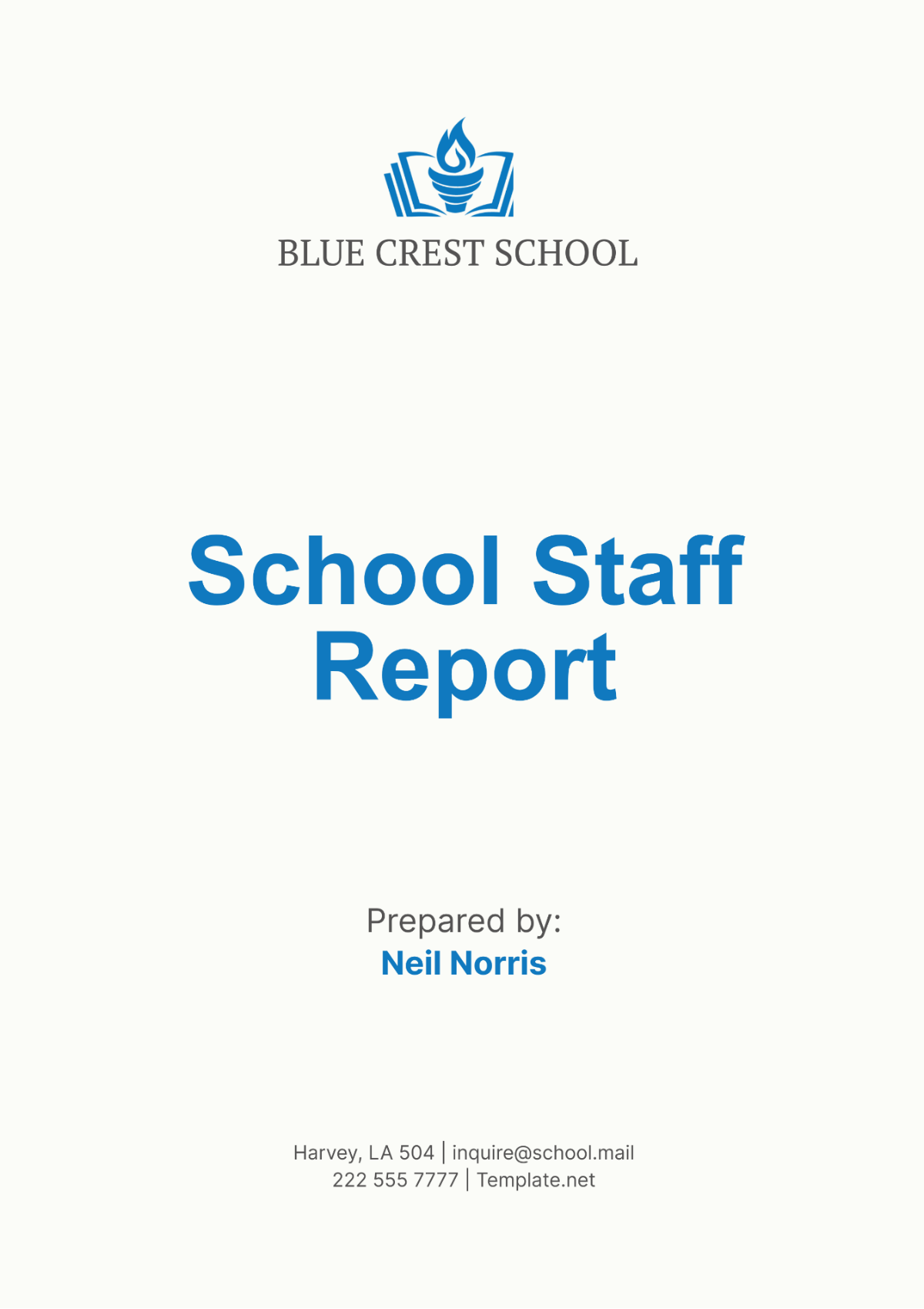 School Staff Report Template