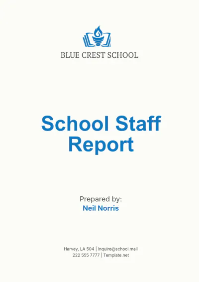 Free School Staff Report Template to Edit Online