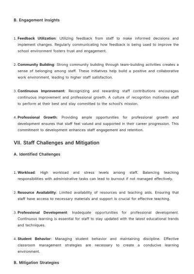 Free School Staff Report Template to Edit Online