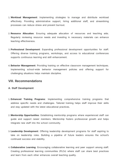 Free School Staff Report Template to Edit Online