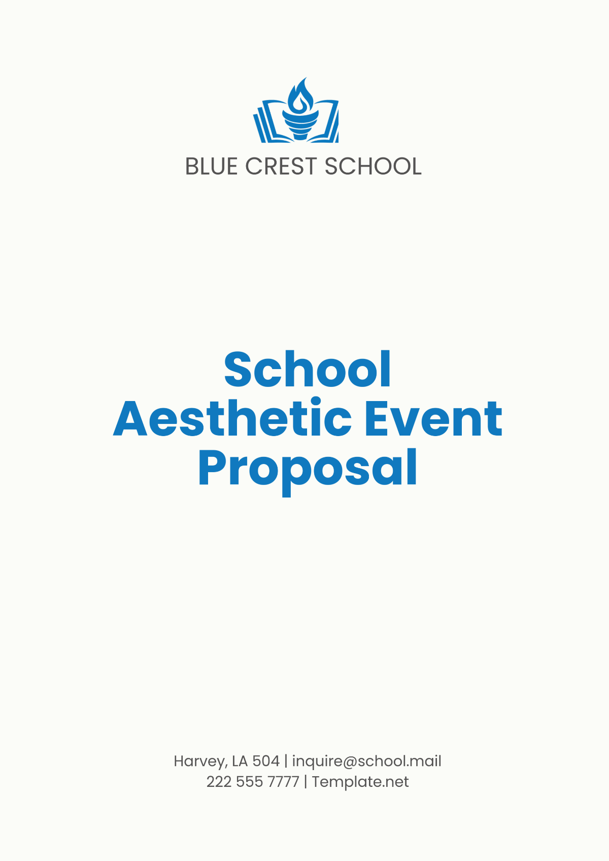 Free School Aesthetic Event Proposal Template