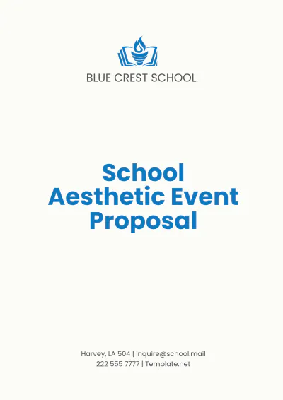 Free School Aesthetic Event Proposal Template to Edit Online