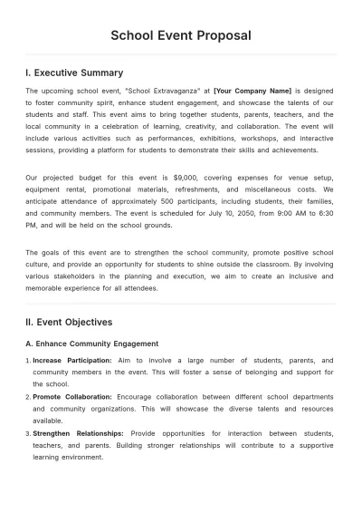 Free School Aesthetic Event Proposal Template to Edit Online