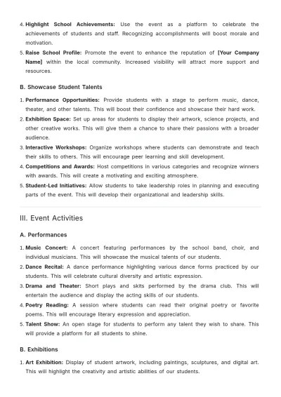 Free School Aesthetic Event Proposal Template to Edit Online