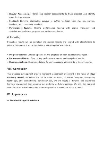 Free School Development Proposal Template to Edit Online