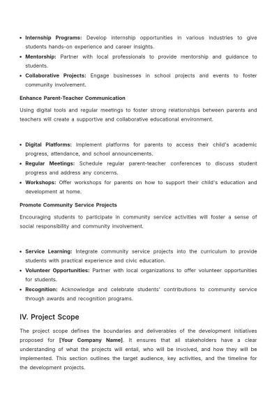 Free School Development Proposal Template to Edit Online