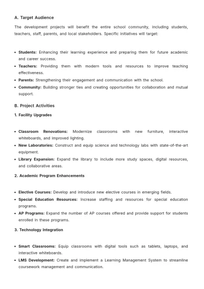 Free School Development Proposal Template to Edit Online