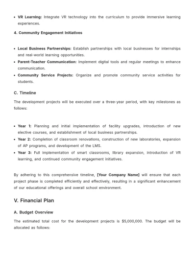Free School Development Proposal Template to Edit Online