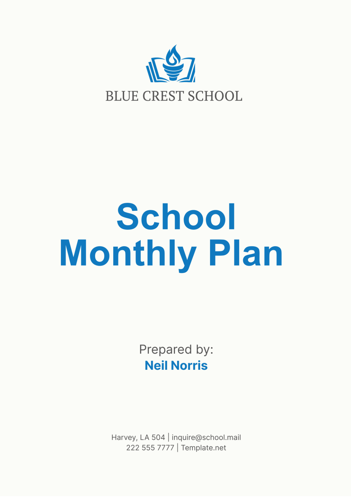 School Monthly Plan Template - Edit Online & Download