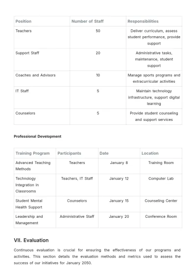 Free School Monthly Plan Template to Edit Online