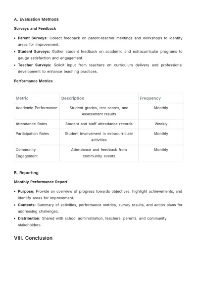 Free School Monthly Plan Template to Edit Online