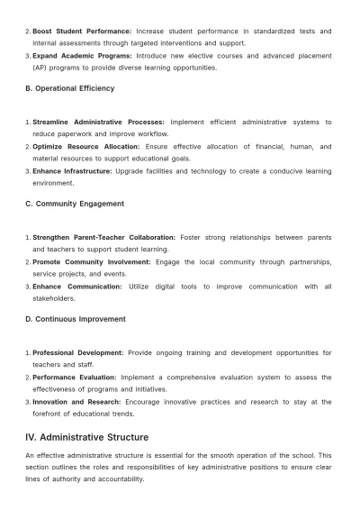 Free School Management Plan Template to Edit Online