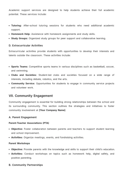 Free School Management Plan Template to Edit Online