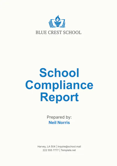 Free School Compliance Report Template to Edit Online