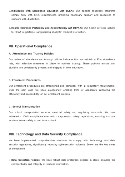 Free School Compliance Report Template to Edit Online