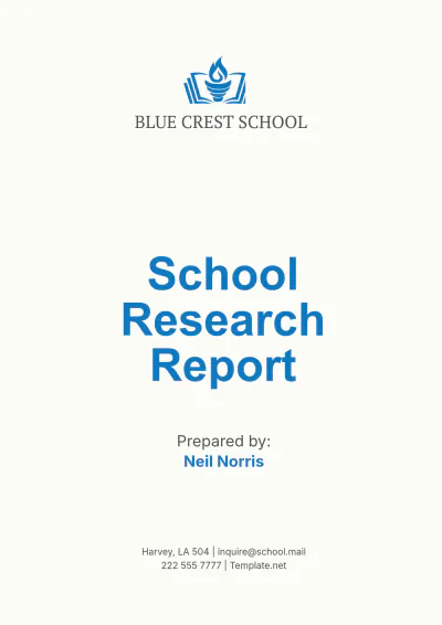 Free School Research Report Template to Edit Online