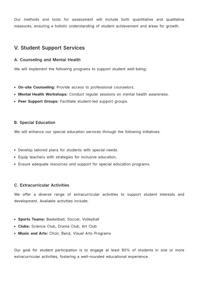 Free Annual School Plan Template to Edit Online