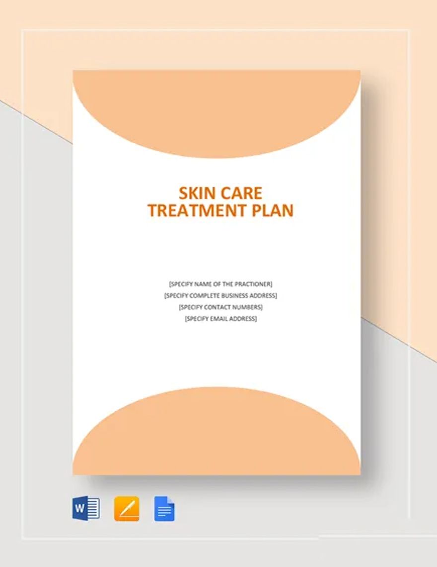 Skin Care Treatment Plan Template