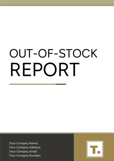 Free Out of Stock Report Template to Edit Online