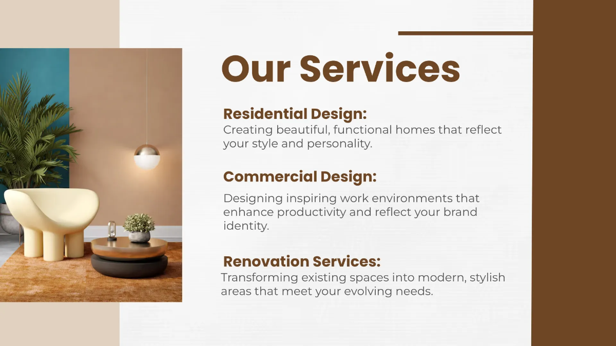 Free Interior Design Introduction Presentation Template to Edit Online