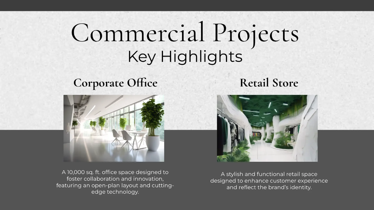 Free Interior Design Report Presentation Template to Edit Online