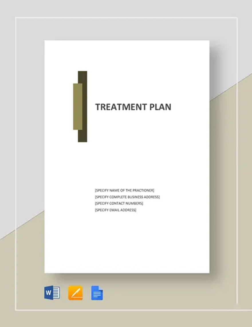 Editable Treatment Plan Template in Word, Google Docs, Apple Pages