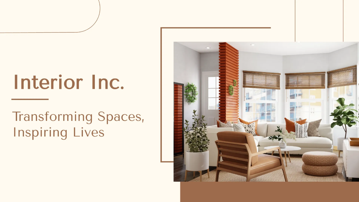 Free Interior Design Business Presentation Template to Edit Online