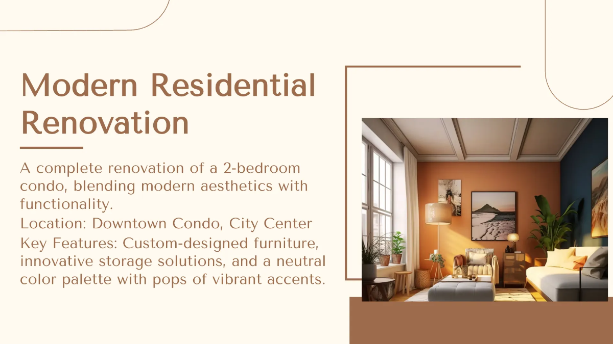 Free Interior Design Business Presentation Template to Edit Online